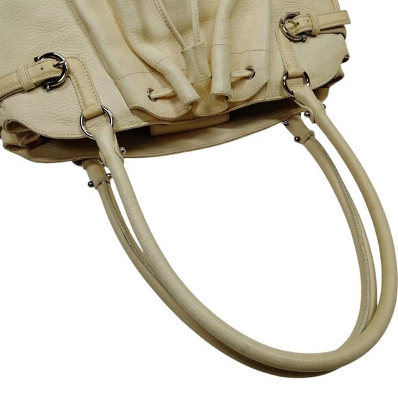 248175BA (X2) Salvatore Ferragamo Shoulder Bag Beige Leather - Picture 3 of 9